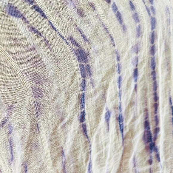 Zara Tie-Dye Linen Blend Blouse Limited Edition Womens Size Small Purple Relaxed - Picture 8 of 9